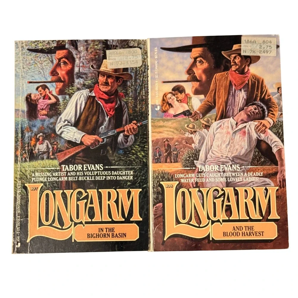 Longarm Western Books Lot 107 108 Tabor Evans Jove 1987 Vintage Paperbacks